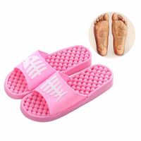Massage Sandals Slippers Fish Bone Pattern Couple Acupoint Pedicure Foot Massage Slippers,Pink,M