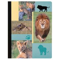 Tree-Free Greetings Lion Collage Soft Cover 140 Page  College Ruled Notebook, 9.75 x 7.25 Inches (CJ47019)