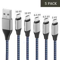 Micro-USB Cable[5pack ] Compatible for Kindle E-Readers,Fire HD,HDX Tablets,Samsung Tablet Tab A 8.0 10.1,S 10.5 E 9.6,Echo Dot 2