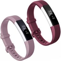 EApfct Compatible Fitbit Alta HR Bands and Fitbit Alta Bands 2 Pack Rose Red Lavender Large