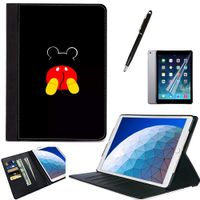 LJX iPad Air 3 2019 10.5 inch Case iPad Pro 10.5 2017 Cover Mickey Mouse PU Leather Wallet Kickstand Flip Cover Card Slots Protective Flip Shockproof Heavy Duty Shell for 10.5 Inch 2019/2017#A