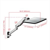 Loctek Laptop Arm Wall Mount, Ergonomic Standing Workstation for 10 - 17inches Notebook MacBook Air, MacBook Pro, Support 2.2-15.4lbs(WS2L-GM)