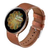 Sankel Compatible for Samsung Galaxy Watch Active 2 Band,Women Men 20mm Genuine Leather Watch Strap Replacement Wristband for Samsung Galaxy Watch Active/Active 2/Galaxy Watch 42mm/Gear Sport (Brown)