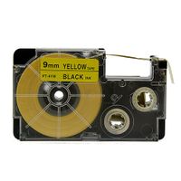 2PCS PUTY PT-9YW Compatible Label Tape Cassette XR-9YW 9mm 3/8" Black on Yellow Cartridge tape for Casio EZ label Printer KL-120 KL-430 KL-2000