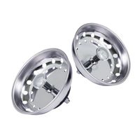 HIGHCRAFT 75111-2 Kitchen Sink Basket Strainer Replacement for Standard Drains (3-1/2 Inch) Chrome Plated Stainless Steel Body With Rubber Stopper