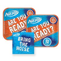 Bring The Noise Nerf Birthday Party Paper Dessert Plates and Paper Napkins, 16 Servings, Bundle- 3 Items