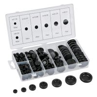 QLOUNI 170Pcs Metric Rubber Grommet Firewall Hole Plug Set Electrical Wire Gasket Assortment, Set of 7 Different Sizes, with See-Through Divided Organizer Case for Car Machine Pump Water Pipe