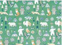 Scandi Woodland Rolled Gift Wrap Paper 2 Sheets of 19.5 in x 27.5 in