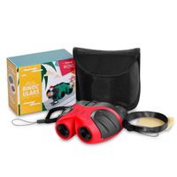 Best Gifts for Teen Girl, JRD&BS WINL Compact Watreproof & Shock Proof Binocular Binocular for Kids Toys for 3-12 Year Old Girls to Watching Wildlife or Hiking(Red)