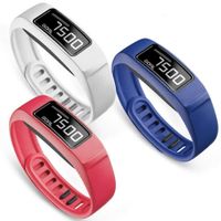 SKYLET Compatible with Garmin Vivofit 2 Bands, Soft Silicone Replacement Bands for Vivofit 2 Wristband Bracelet with Buckle Small Large Kids Men Women (Red White Dark Blue, Large)