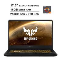 2019 ASUS TUF 17.3 Inch FHD 1080p Gaming Laptop (AMD Ryzen 7 3750H up to 4.0 GHz, 16GB DDR4 RAM, 256GB SSD (Boot) + 2TB HDD, GeForce GTX 1650 4GB, Backlit KB, WiFi, Bluetooth, HDMI, Windows 10)