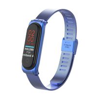 T-BLUER Xiaomi Mi Band 4/Mi Band 3 Band,Replacement Bracelet Metal Stainless Steel Strap Wristband Accessories for Xiaomi MiBand 4/MiBand 3,Blue