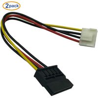 COMeap (2-Pack) 4 Pin to SATA Female Hard Drive Power Adapter Cable Compatible with Hikvision Video Recorder 7.5-in(19cm)