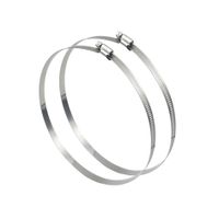 2Pcs 10" Adjustable 304 Stainless Steel Duct Clamps Hose Clamp Pipe Clamp Air Ducting Clamp Worm Drive Hose Clamps