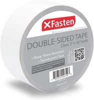 XFasten Double Sided Tape Clear, Removable, 2-Inch by 30-Yards, Ideal as a Gift Wrap Tape, Holding Carpets, and Woodworking