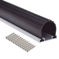 10FT Heavy-Duty U Ring Shape Universal Garage Door Bottom Seals Rubber with Pre-drilled Aluminum Track Retainer Base Kit (10ft, Black)