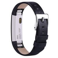 Vancle Compatible with for Fitbit Alta Bands Leather, Adjustable Replacement Accessories Fitbit Alta HR Bands for Women Men (2. Black)