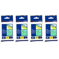 Genuine TZe-731 Laminated 12mm Tape Cassette (4pcs) - Black on Green [Brothor]