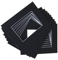 Pack of 20 12x16 BLACK Picture Mats with White Core Bevel Cut for 8x12 Pictures