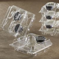 Sani-Stak Stackable 9 inch PET Clamshell Take-Out Container