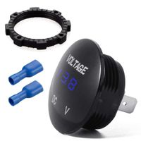 Waterproof Voltmeter, Mini Digital Display Voltage Meter DC 12V-24V Blue LED Tester for Car Motorcycle Auto Truck Campervan