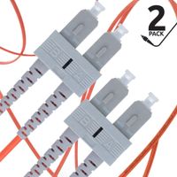 SC to SC Fiber Patch Cable Multimode Duplex - 5m (16.4ft) - 62.5/125um OM1 (2 Pack) - Beyondtech PureOptics Cable Series