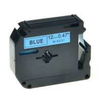 NineLeaf Label Tape Compatible for Brother PT-65 PT-70 PT-80 PT-85 PT-90 Printers M-K531 MK531 M531 Black on Blue (1/2inch 12mm)