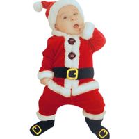 Baby Christmas Clothes,Todaies BabySanta Christmas Tops+Pants+Hat+Socks 4pcs Clothes Set Boy girls Fashion Long sleeve Outfits (0-6M, Red)