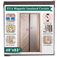 Magnetic Insulated Door Curtain Thermal Screen Door for Air Conditioner Room/Kitchen Enjoy Your Cool Summer, Keeping Out Draft and Cold Air Screen Door Auto Closer Fits Doors Up to 46" x 82" MAX