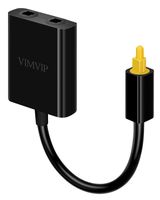 Optical Cable Splitter, VIMVIP Toslink Digital Fiber Optical Audio Splitter 2 Way in/Out Optical Splitter Adapter(Black)
