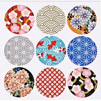 Pengxiaomei 10 Pcs Decorative Adhesive Label, 1.57" Round Japan Style Envelope Sealing Sticker