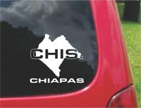 2 (PCS) Chiapas Mexico Outline Map Stickers Decals (5.5"x5.5")