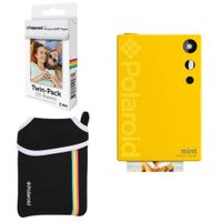Polaroid Mint Instant Digital Camera (Yellow) Basic Bundle + Paper (20 Sheets) + Deluxe Pouch