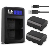 ETSUSA Sony NP FZ100 Battery Replacement (2 Pack) with Dual Charger Compatible with Sony Battery Sony A9 A7R III A7 III Camera (Upgraded 2500mAh)
