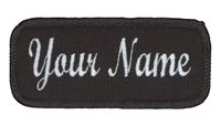 Name Patch Uniform Work Shirt Personalized Embroidered Charcoal/Charcoal Border.