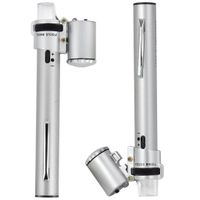 Veroda LED Pen Magnifier100X Gem Jewelry Handheld Pocket Microscope Loupe