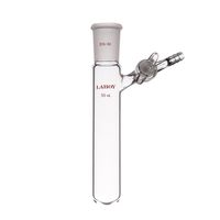 Laboy HMF050805 Glass Reaction Tube 50 mL with 24/40 Outer Joint and Glass Stopcock Reaction Flask