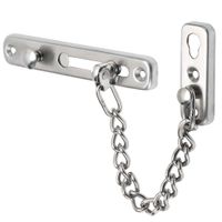 Alise FD9000-LS Chain Door Guard with Spring Anti-Theft Press Lock,Stainless Steel Brushed Nickel