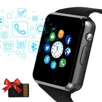 Janker Smart Watch, Bluetooth Smartwatch Android iOS Phone Compatible Unlocked Watch Phone with SIM Card Slot Camera Pedometer Touch Screen Music Player Wrist Watch for Men Women Kids (Black)