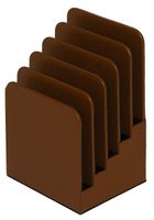 Buddy Products Roma Collection Leather Stepped Memo Sorter, Brown, 9239-27