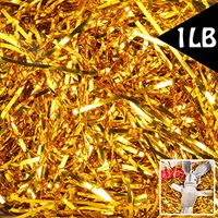 Gold Crinkle Cut Paper Shred Filler Gift Filler 1 LB for Gift Wrapping Basket Filling Shiny Gold