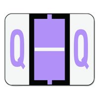 Smead BCCR Bar-Style Alphabetic Color-Coded Labels, Letter Q, Lavender/White Bar, 500 Labels per Roll (67087)
