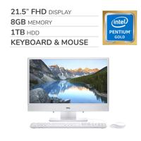 Dell Inspiron 3277 22 21.5" FHD All-in-One 2020 Premium Desktop Computer, 2-Core Intel Pentium 4415U 2.30 GHz, 8GB RAM, 1TB HDD, No DVD, WiFi, Bluetooth, USB-C, HDMI, VGA, RJ-45, Win 10