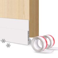 Suptikes 2 Pack Door Draft Stopper，Door Sweep for Exterior & Interior Doors,Door Bottom Seal Dust and Noise Insulation Weather Stripping Draft Guard Insulator, 1-4/5" W x 37" L,White