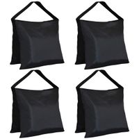 Keymaya Super Heavy Duty Sandbag Saddlebag Design 4 Weight Bags for Photo Video Studio Stand,Backyard,Outdoor Patio,Sports (Black)