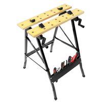 Work-It! Portable Workbench, Folding Carpenter Saw Table with Adjustable Clamps - Easy to Transport with Heavy-Duty Steel Frame, 150 Lbs Capacity