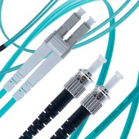 LC to ST OM4 Fiber Patch Cable Multimode Duplex - 1m (3ft) - 50/125 100Gb Aqua Color - Beyondtech PureOptics Series