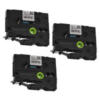 XCSOURCE 3 Pack Label Tape Brother P-Touch Replace KZe-231 0.47 Inch x 26.2 Feet(12mm x 8m) Standard Laminated Black on White Cassette Maker Compatible for Brother P-Touch TZ231 TZe-321 HS1165