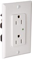 Leviton 5280-W 15 Amp, 125V, Decora Plus Duplex Surge Suppressor Receptacle, Straight Blade, Industrial Grade, Self Grounding, 10-Pack, White