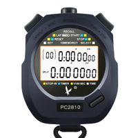LEAP Stopwatch Professional Timer 10 Lap/Split Memory with Digital Extra Large Screen Water Resistant for School Coach Community or Personal Use Sport Event Timer, z-Upgraded 10 laps